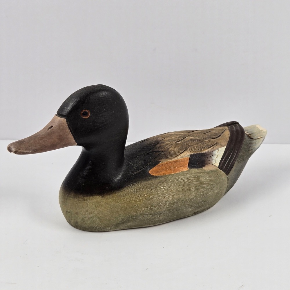 Vtg Hand Carved Wooden Duck Sculpture Uruguay Folk Art Signed Cabrera  Painted